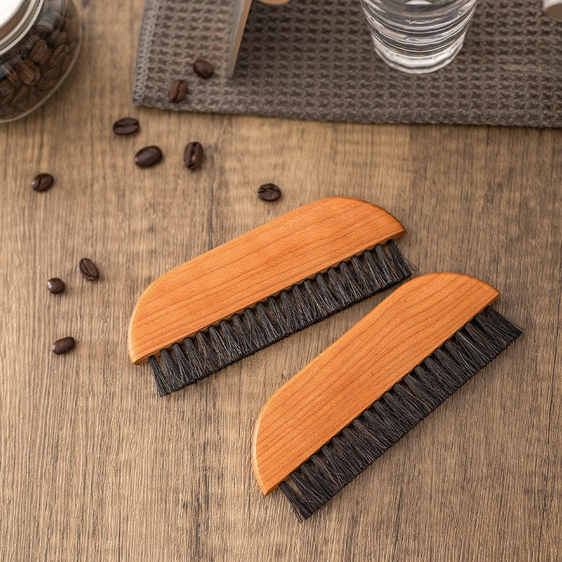 Coffee powder cleaning brush with Cherry Wood