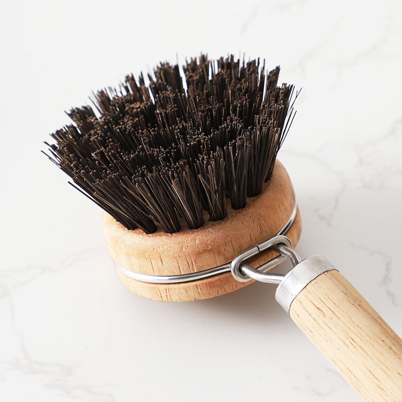 Coconut palm bristles Replaceable head pot brush