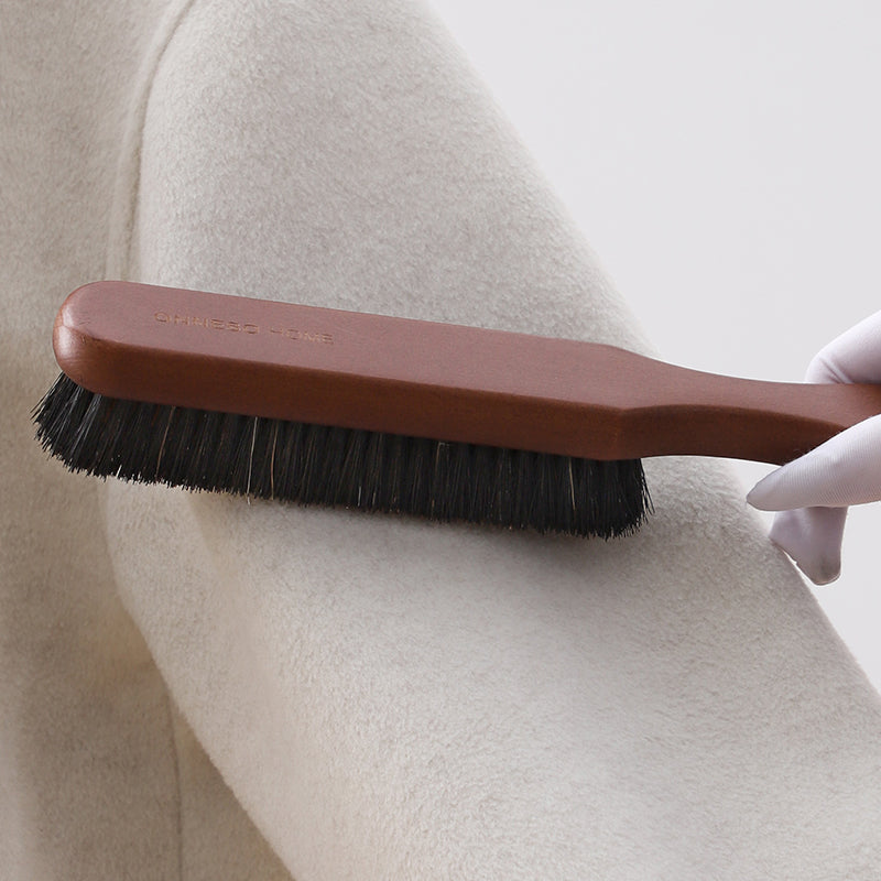 Nut-brown Clothing care brush with Wooden and pig hair
