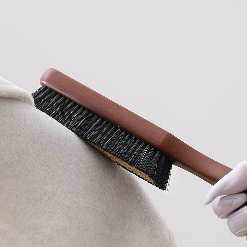 Nut-brown Clothing care brush with Wooden and pig hair