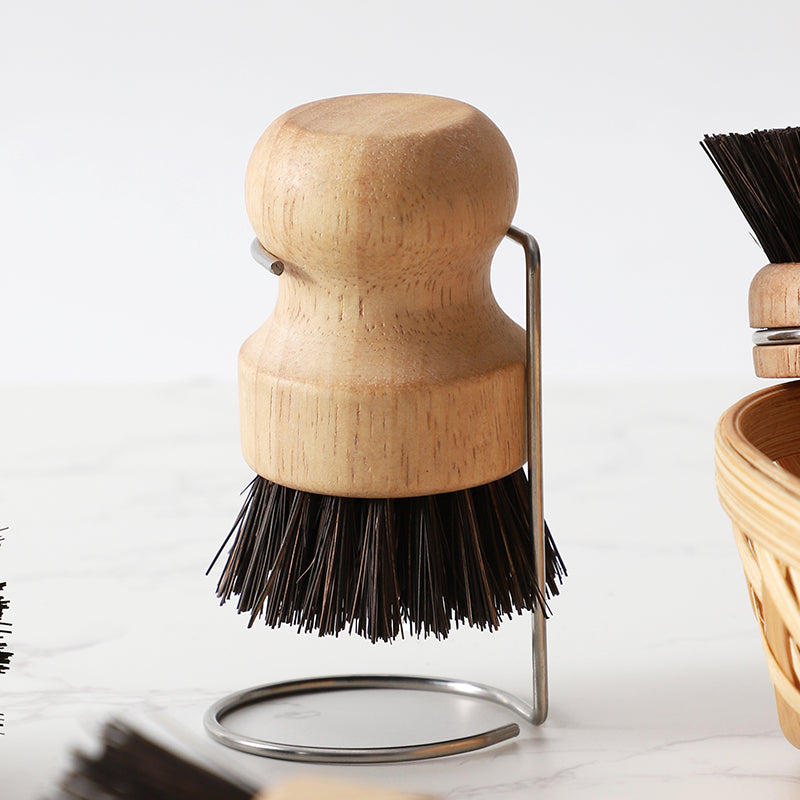 Black Coconut fibre bristle Pot brush
