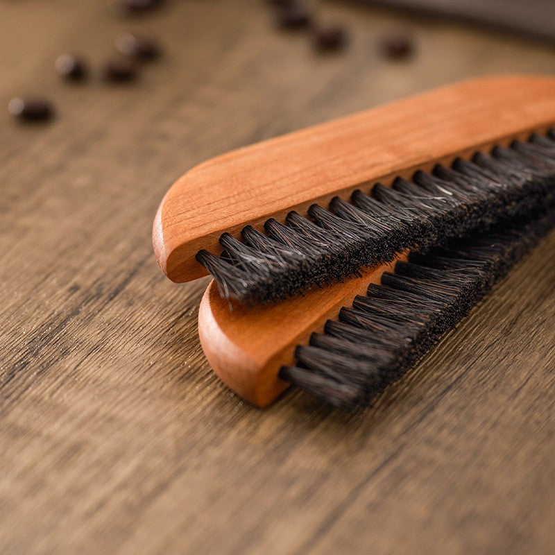 Coffee powder cleaning brush with Cherry Wood