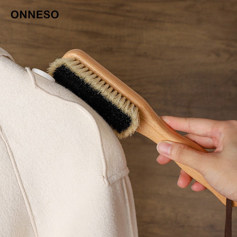 Small-sized coat care brush pig hair