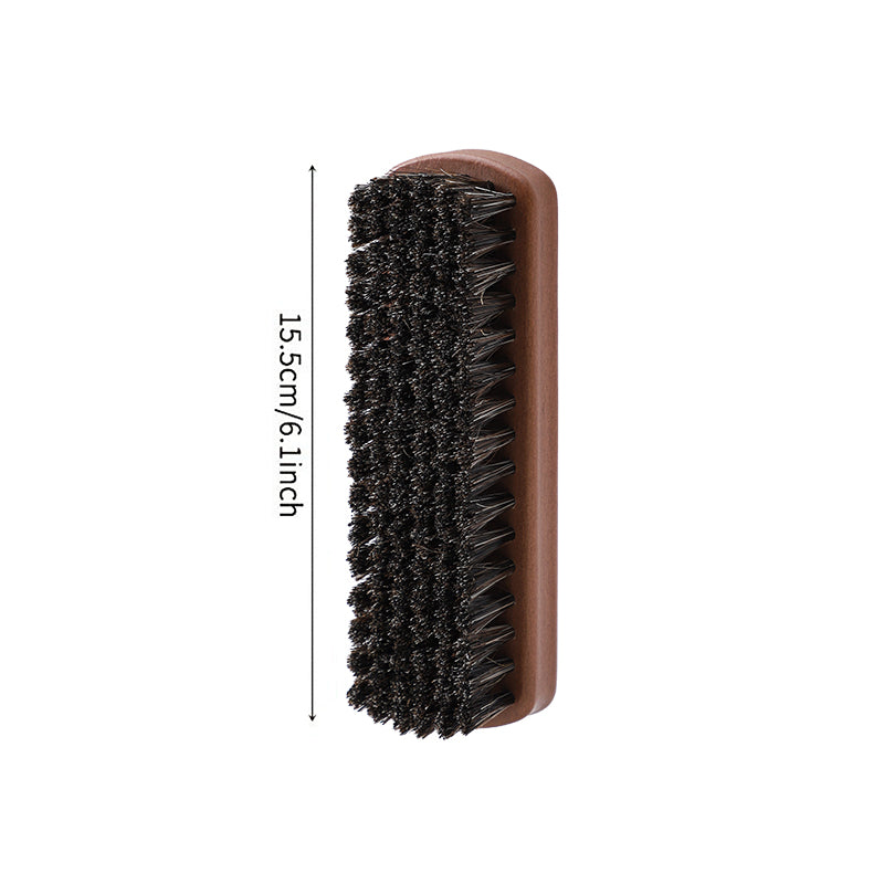 Horse hair shoe brush leather care