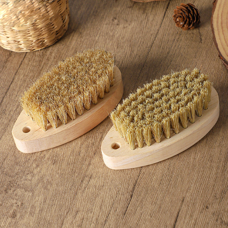 Pig hair laundry brush