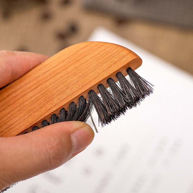 Coffee powder cleaning brush with Cherry Wood