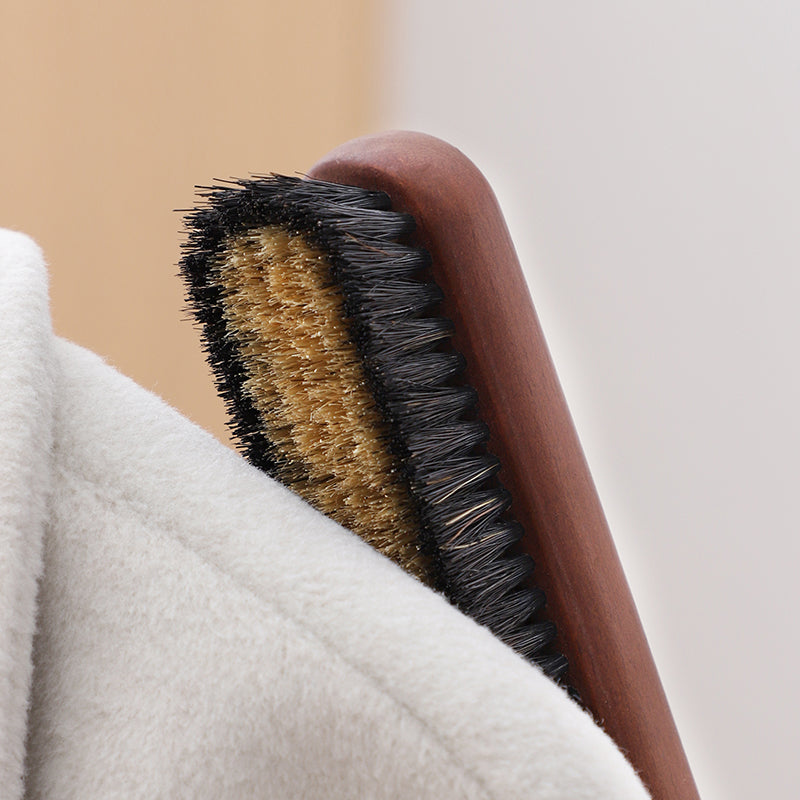 Nut-brown Clothing care brush with Wooden and pig hair