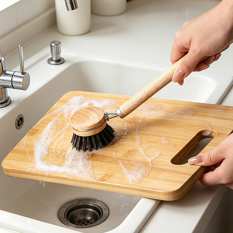 Coconut palm bristles Replaceable head pot brush