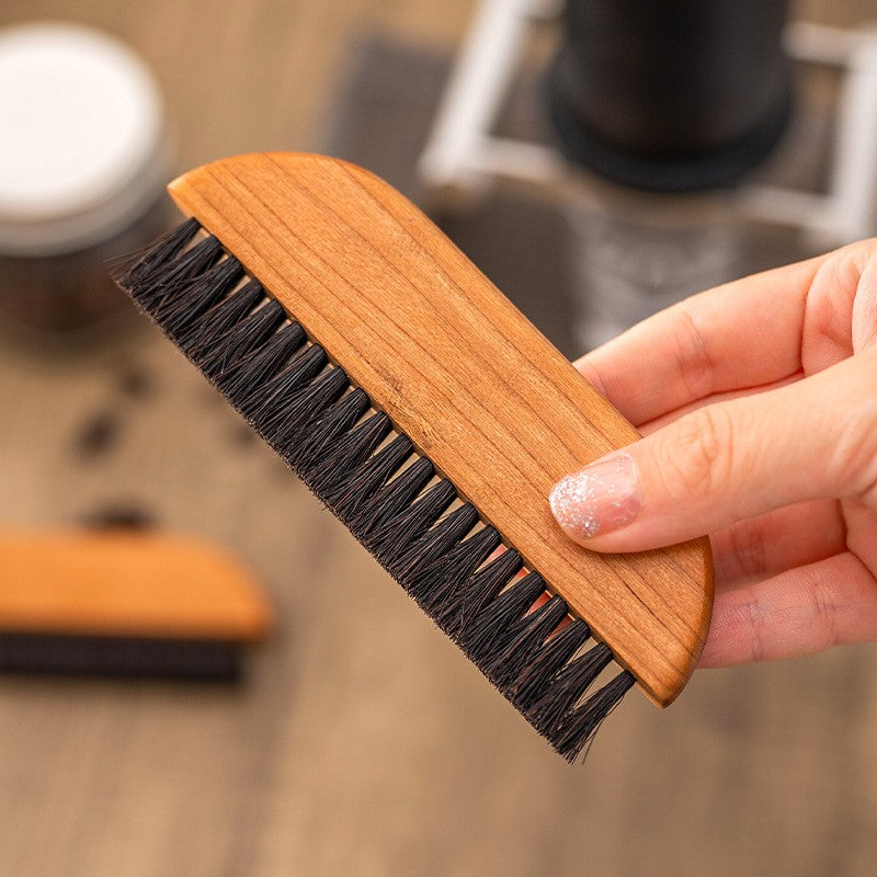 Coffee powder cleaning brush with Cherry Wood