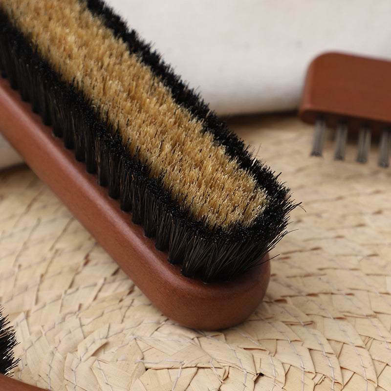 Nut-brown Clothing care brush with Wooden and pig hair