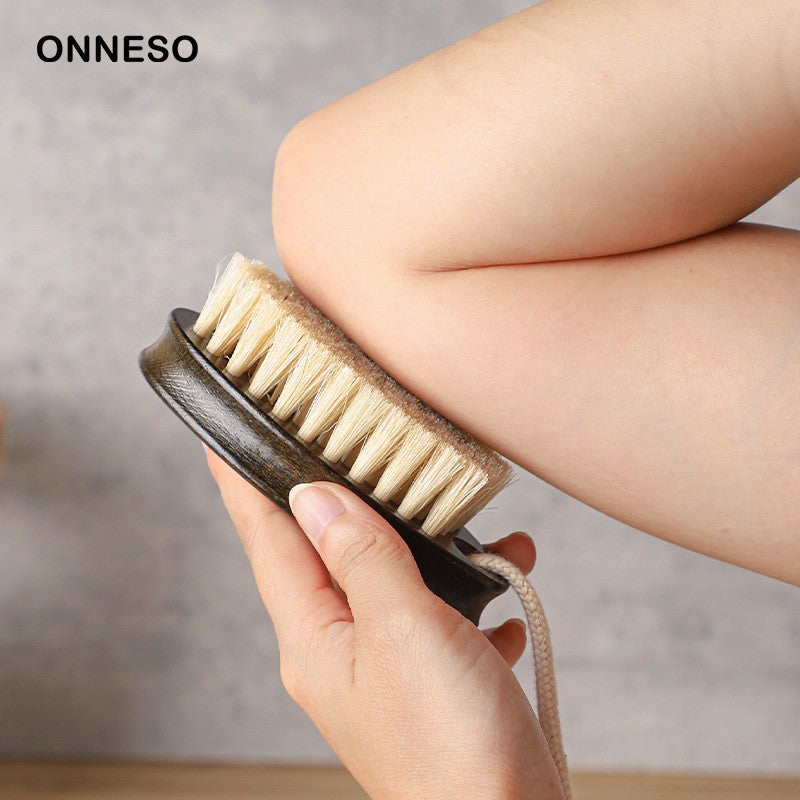 Body Brush with Wooden Handle and Boar Bristles