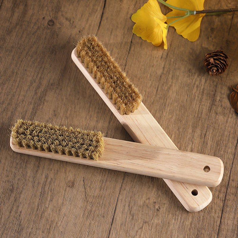 Pig hair long wooden handle shoe brush