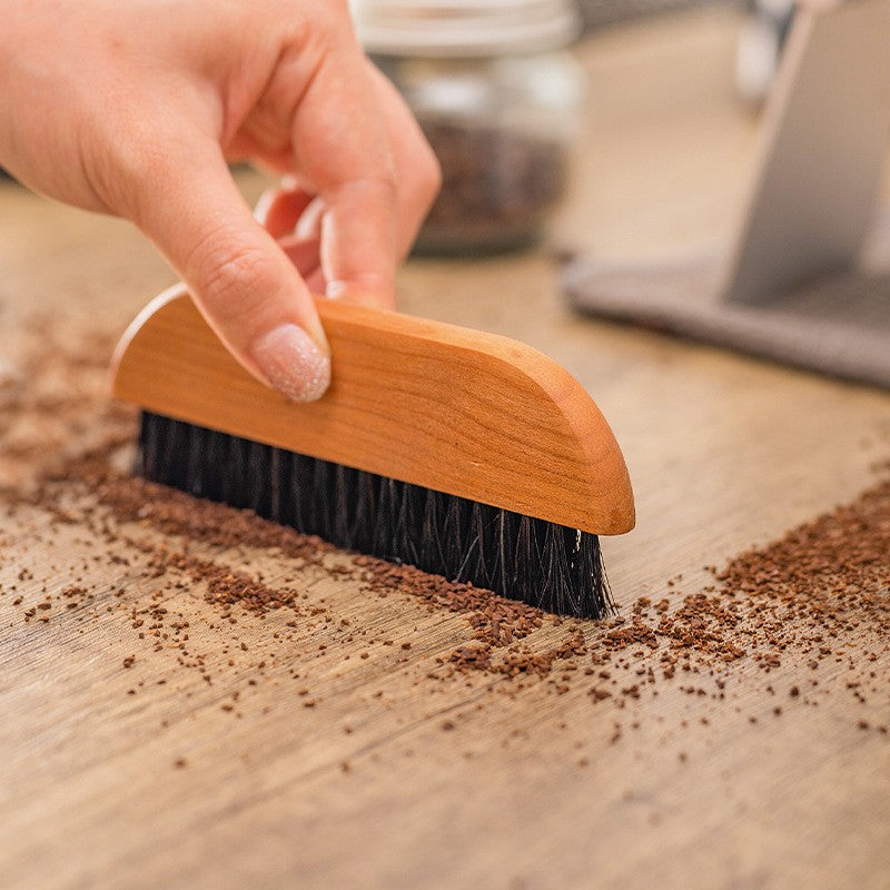 Coffee powder cleaning brush with Cherry Wood