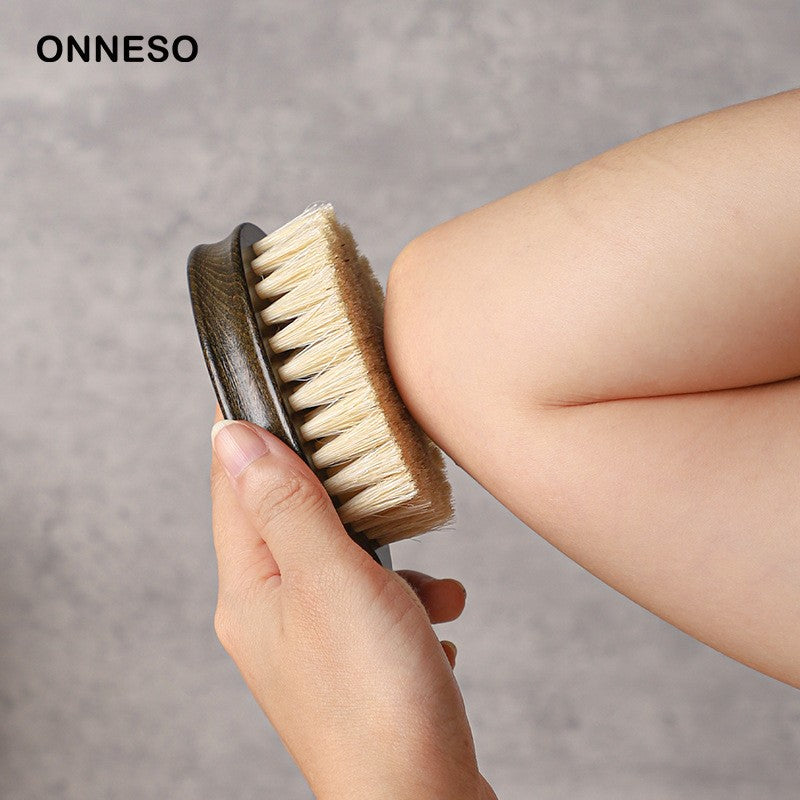 Body Brush with Wooden Handle and Boar Bristles