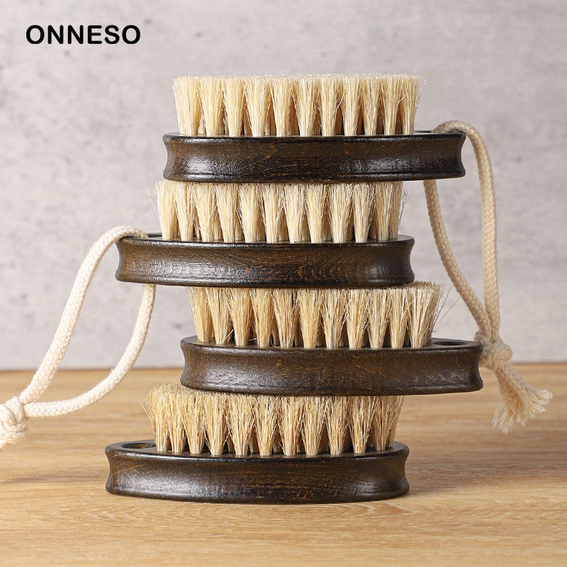 Body Brush with Wooden Handle and Boar Bristles