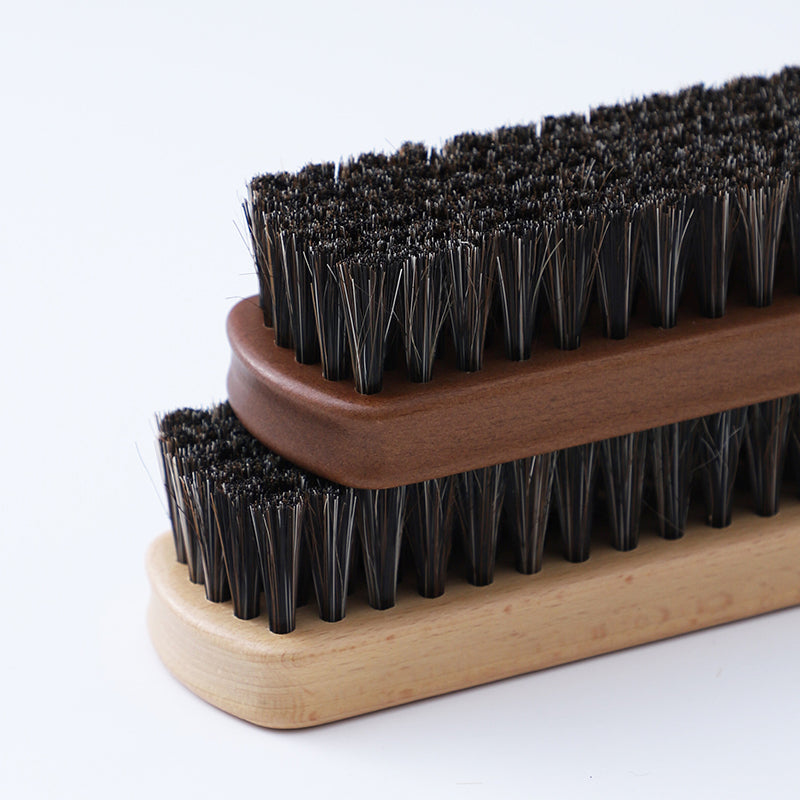 Horse hair shoe brush leather care
