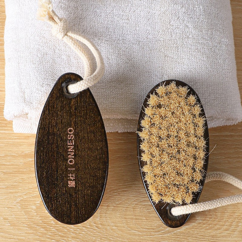Body Brush with Wooden Handle and Boar Bristles
