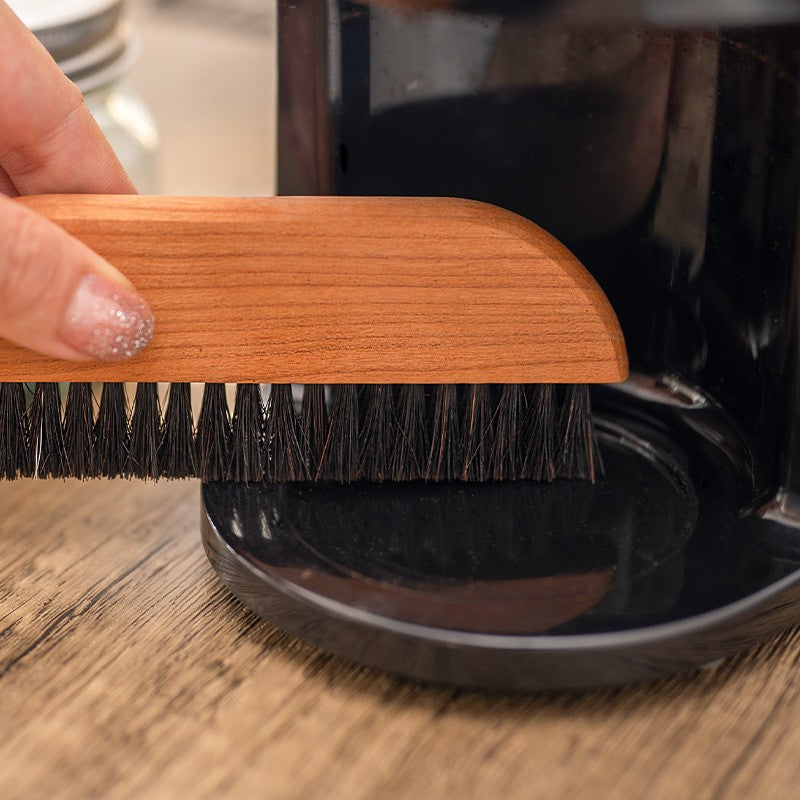 Coffee powder cleaning brush with Cherry Wood