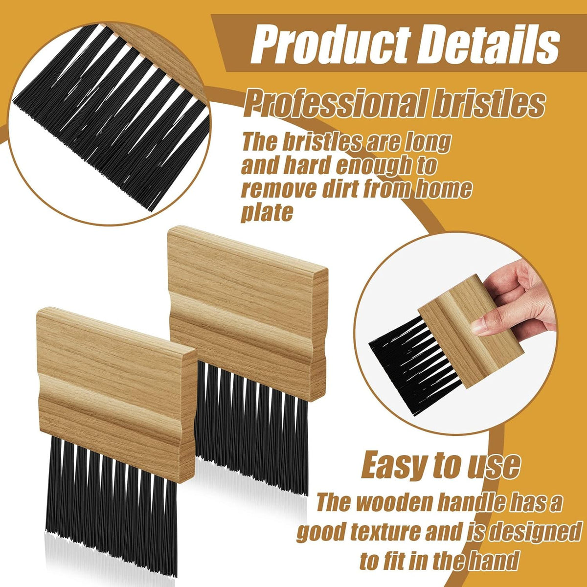 Wooden handle referee brush