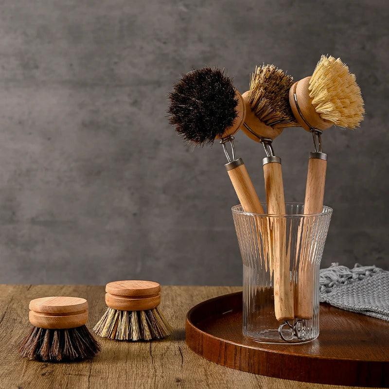 Pot brush Long handle replaceable brush head