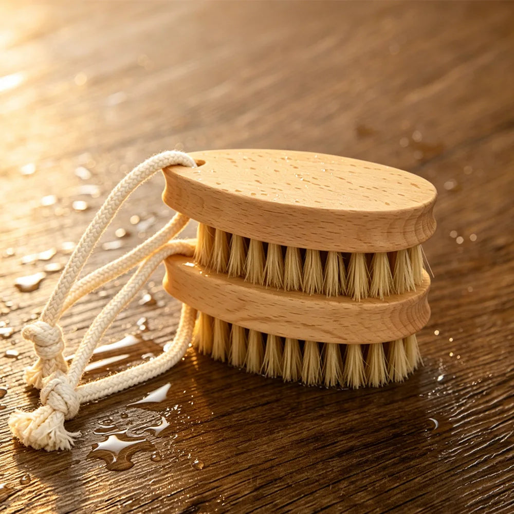 Pig Bristle Nail Cleaner with Beech Wood Handle