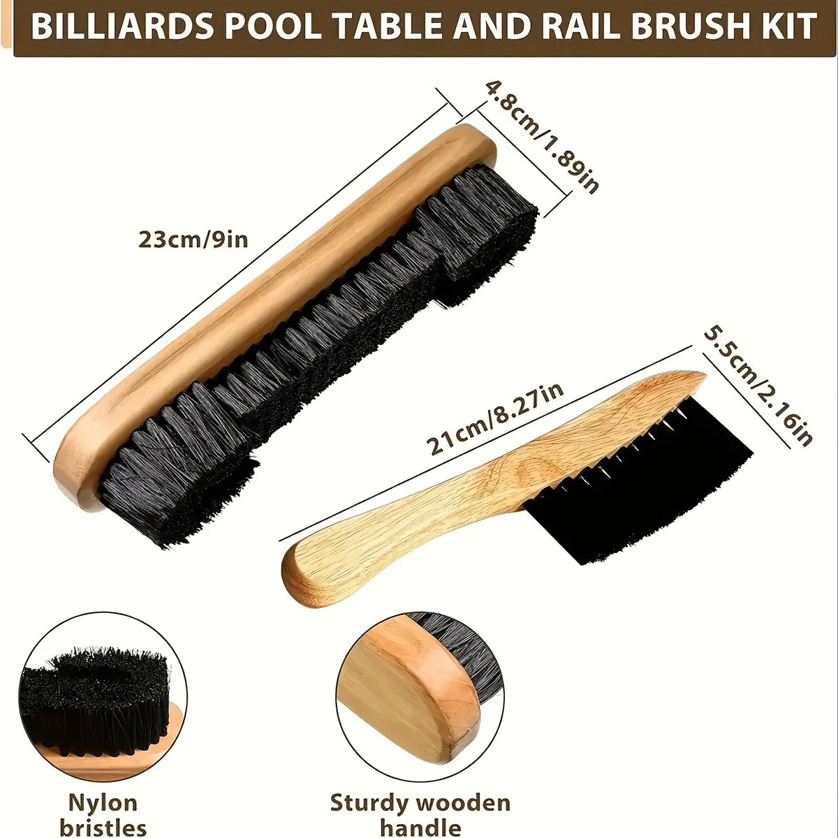 2pcs Pool Table Brush Set
