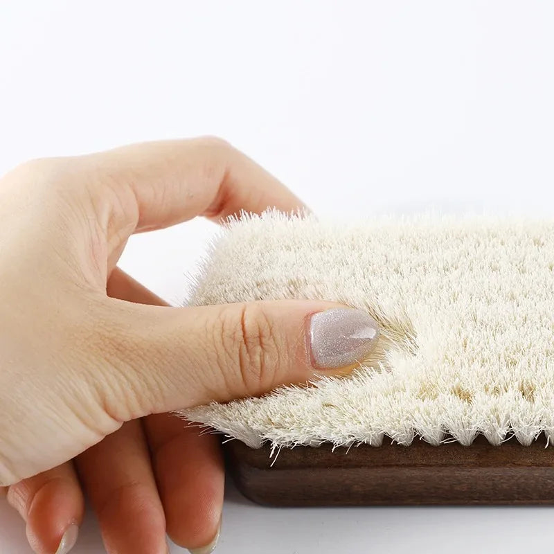 Wool bristle shoe brush leather care