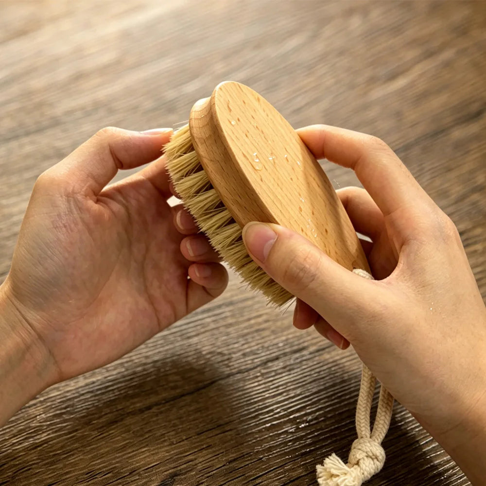 Pig Bristle Nail Cleaner with Beech Wood Handle