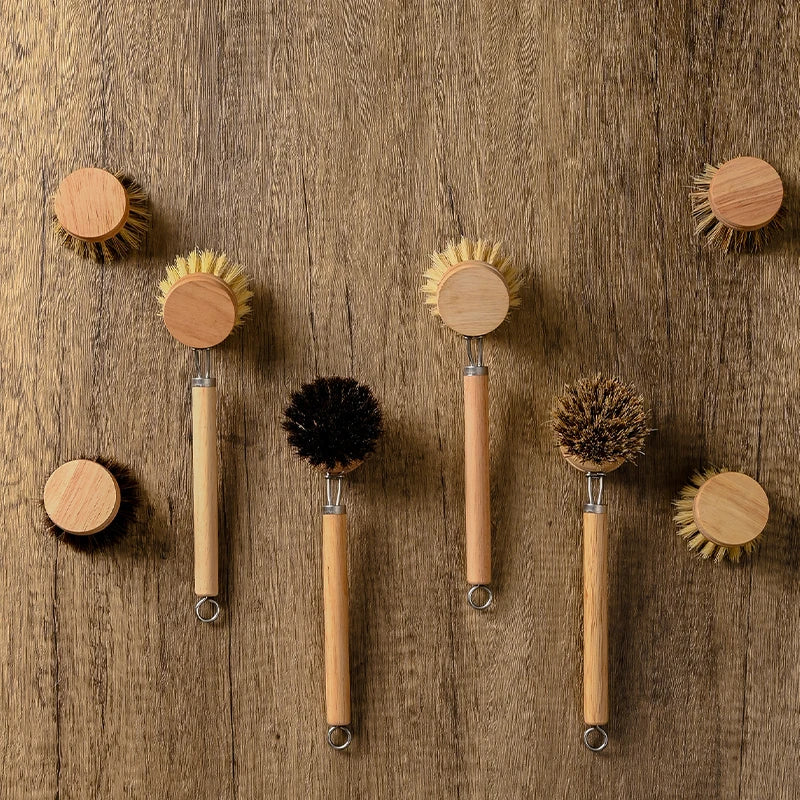 Pot brush Long handle replaceable brush head