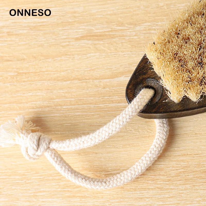 Body Brush with Wooden Handle and Boar Bristles