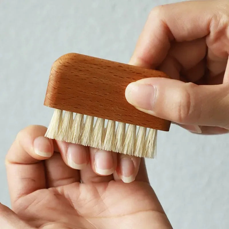 Mini Nail cleaning brushes Wooden and Pig hair