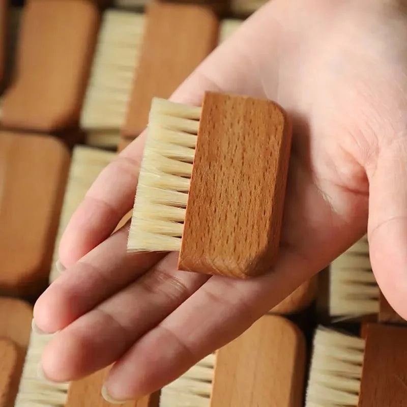 Mini Nail cleaning brushes Wooden and Pig hair
