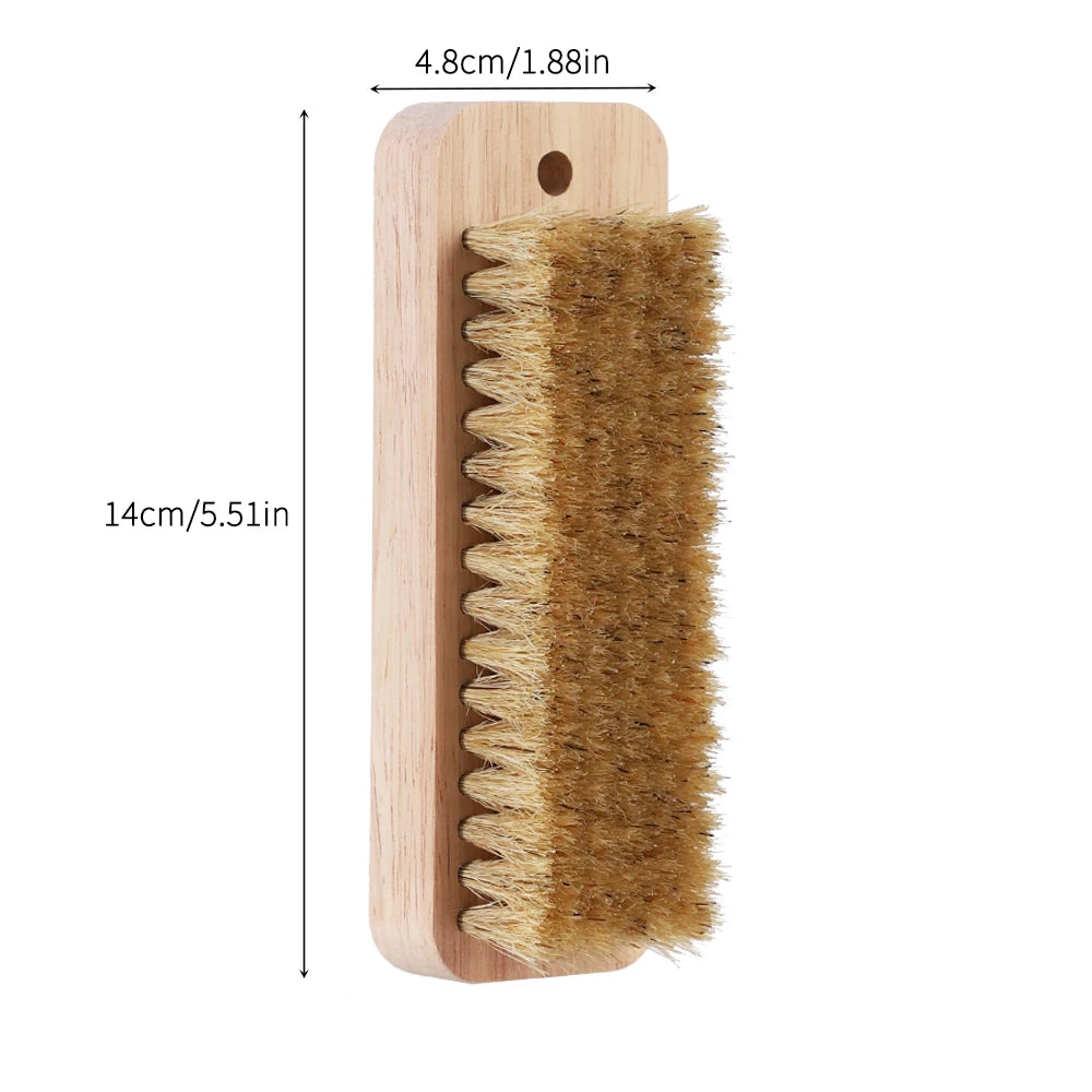 Natural Boar Bristle Laundry Brush with Rubber Wood Handle