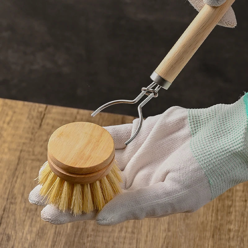 Pot brush Long handle replaceable brush head