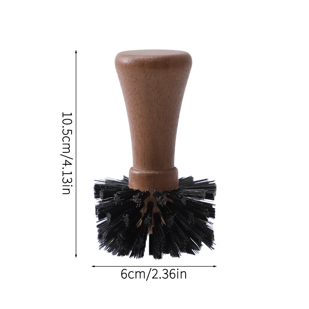 Nylon bristle wooden-handled coffee cleaning brush