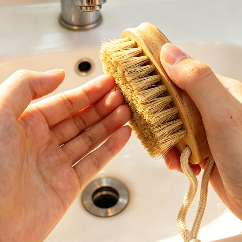 Pig Bristle Nail Cleaner with Beech Wood Handle