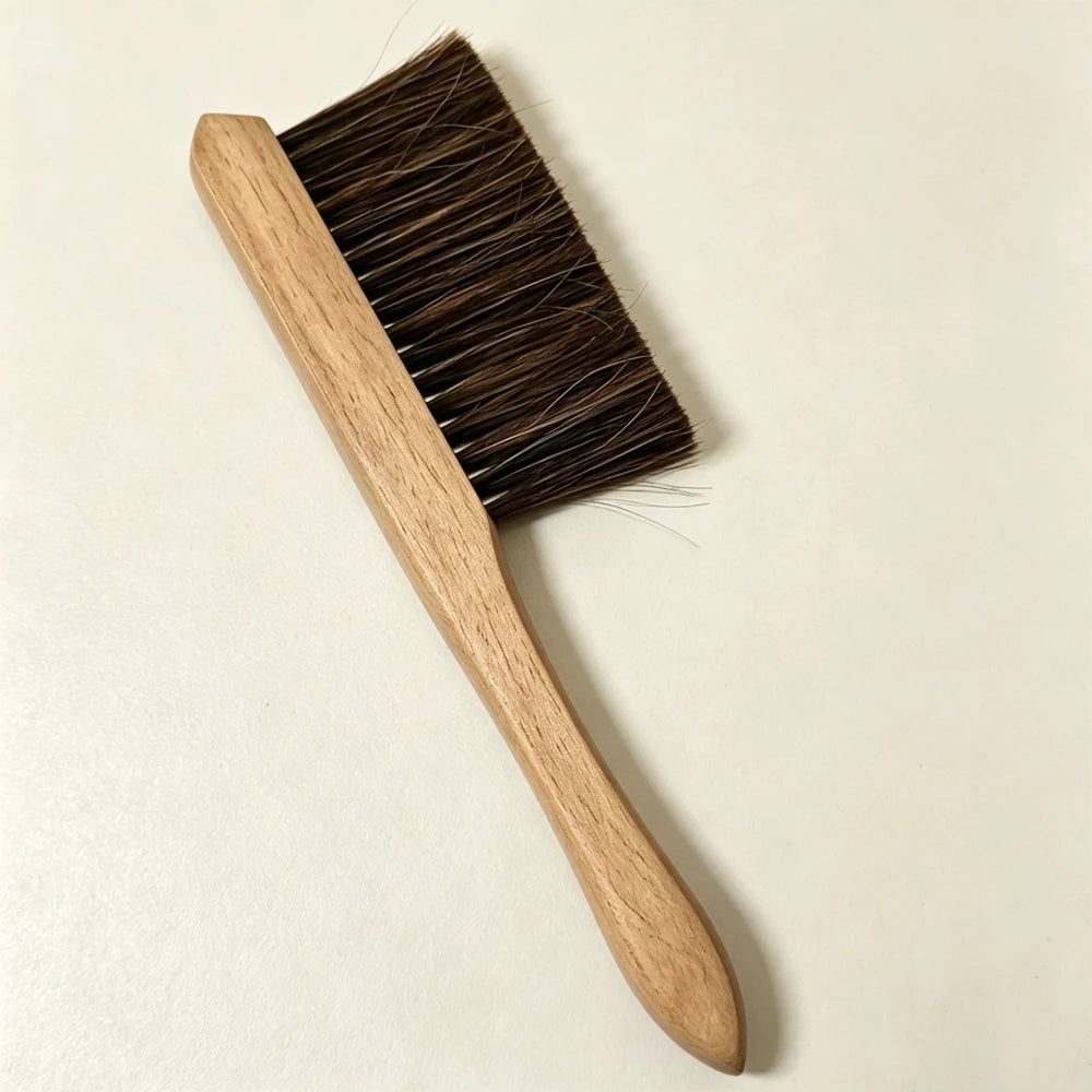 Horse Tail Hair Bee Brush with Solid Wood Handle