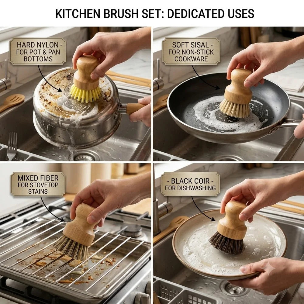 Kitchen pot brush Wooden Dish Brush