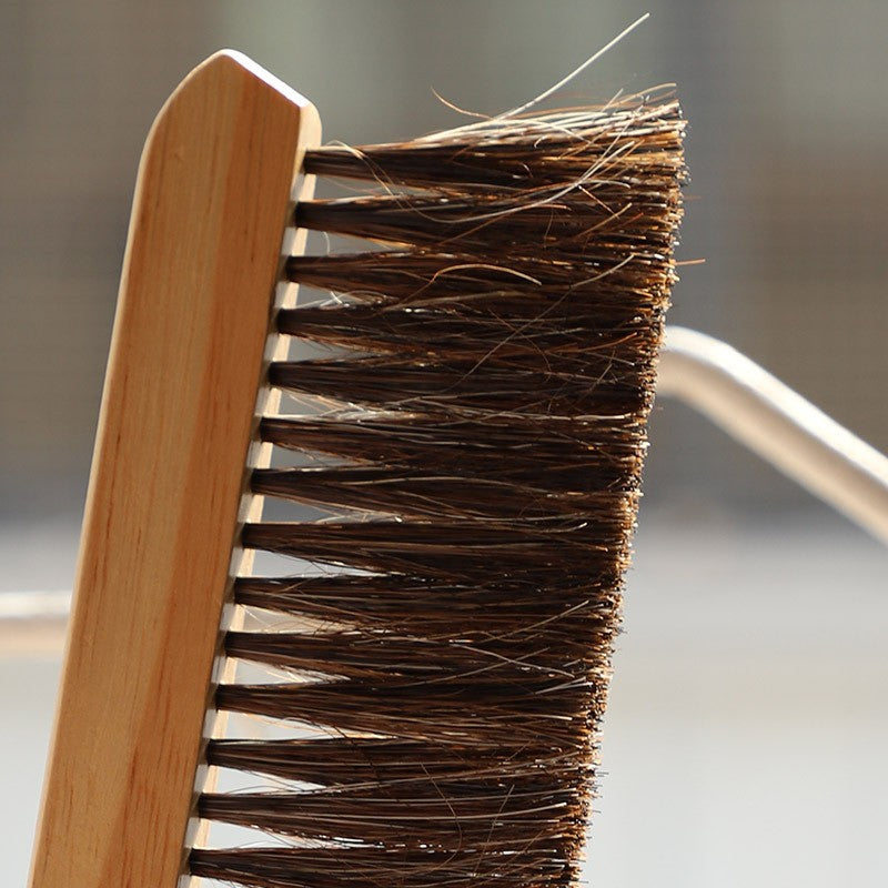 Horse Tail Hair Bee Brush with Solid Wood Handle