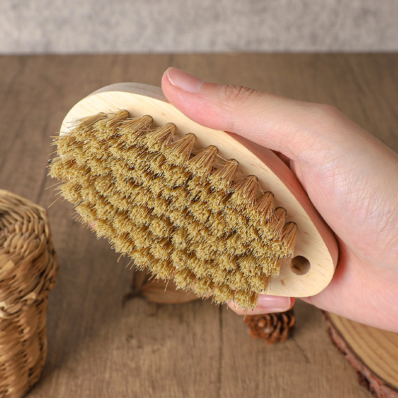 Pig hair laundry brush