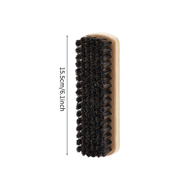Horse hair shoe brush leather care